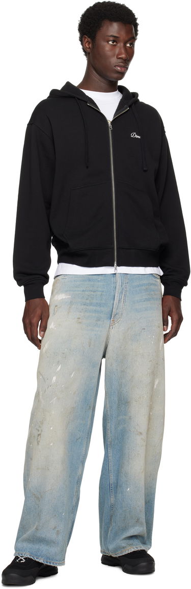 Pulover Dime Cursive Small Logo Zip Hoodie Črna | DIMESU2549BLK, 3
