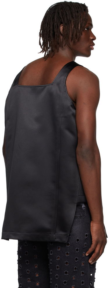 Majica brez rokavov We11done We11done Zip-Front Satin Tank Top Črna | WD-BL1-22-129-M-BK, 2
