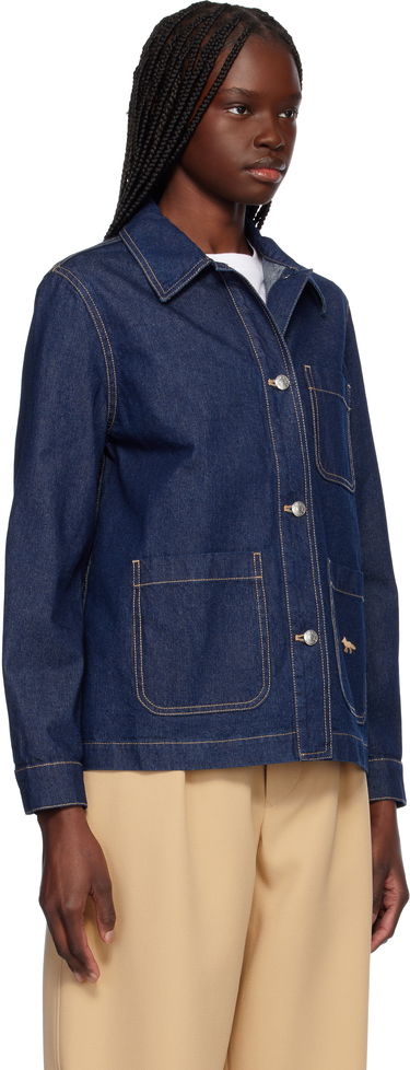 Jakna MAISON KITSUNÉ Maison Kitsuné Workwear Denim Jacket Modra | OW02136WW0081, 1