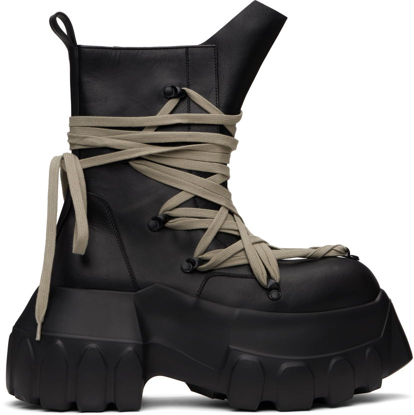 Superge in čevlji Rick Owens Rick Owens Hollywood Megalace Mega Tractor Boots Črna | RR01E5867 LCHW1
