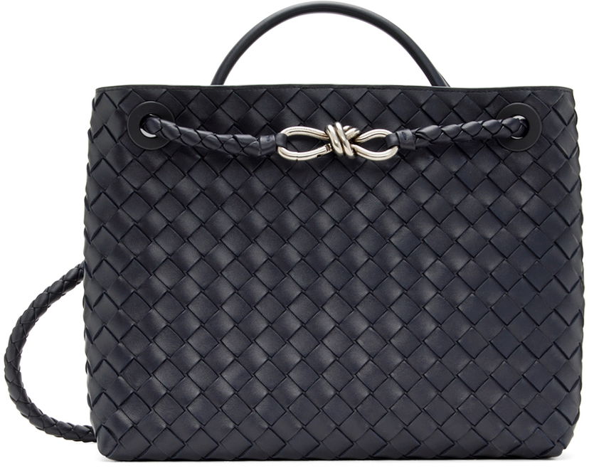 Torbica Bottega Veneta Navy Medium Andiamo Bag Črna | 766016 VCPP1