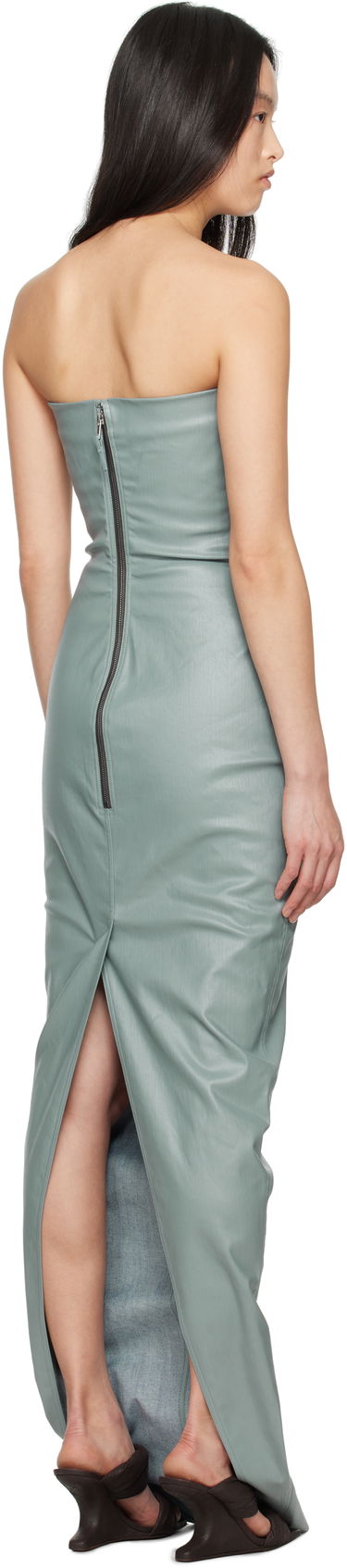 Obleke Rick Owens Rick Owens Hollywood Bustier Denim Gown Zelena | RP01E7524 SCT, 2