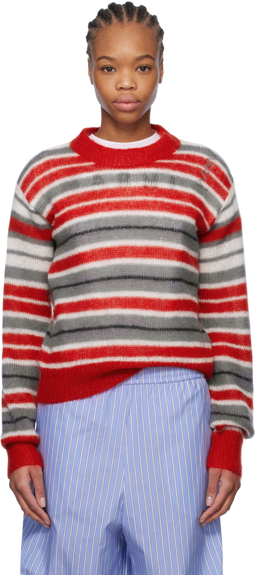 Pleteni pulover Marni Marni Striped Mohair Sweater Večbarvna | GCMD0573Q0 UFU178