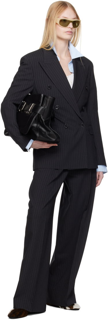 Jakna Acne Studios Acne Studios Double-Breasted Pinstripe Blazer Črna | AH0300-, 3