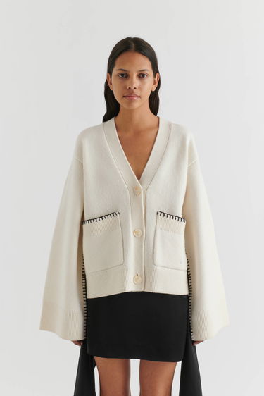 Pleteni pulover AXEL ARIGATO Glaze Relaxed Cardigan Bež | A2134002, 2