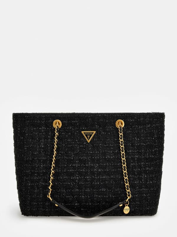 Torbica GUESS Giully Tweed Shopper Črna | HWTB8748230, 0