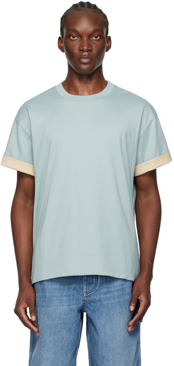 Majica Bottega Veneta Blue Double Layer T-Shirt Modra | 744998 V4DR0 3006, 0