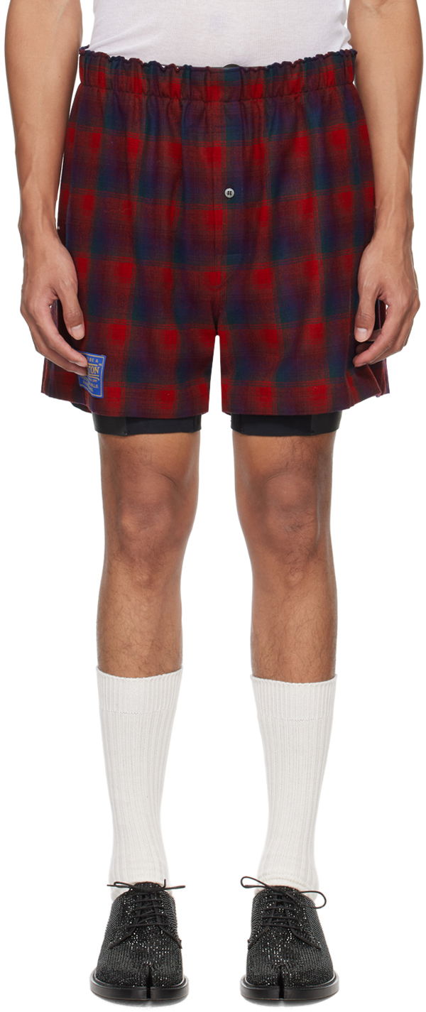 Kratke hlače Maison Margiela Check Shorts Bordo | S50MU0071 S78037