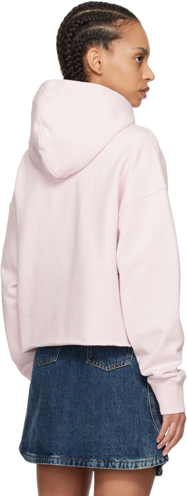 Pulover Givenchy Givenchy Cropped Snake Print Fleece Hoodie Roza | BWJ03MP705680, 2