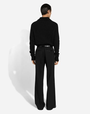Polo majica Dolce & Gabbana Polo-shirt Long-sleeved Embroidered Logo Siva | GXZ48ZJFMIMN1254, 2