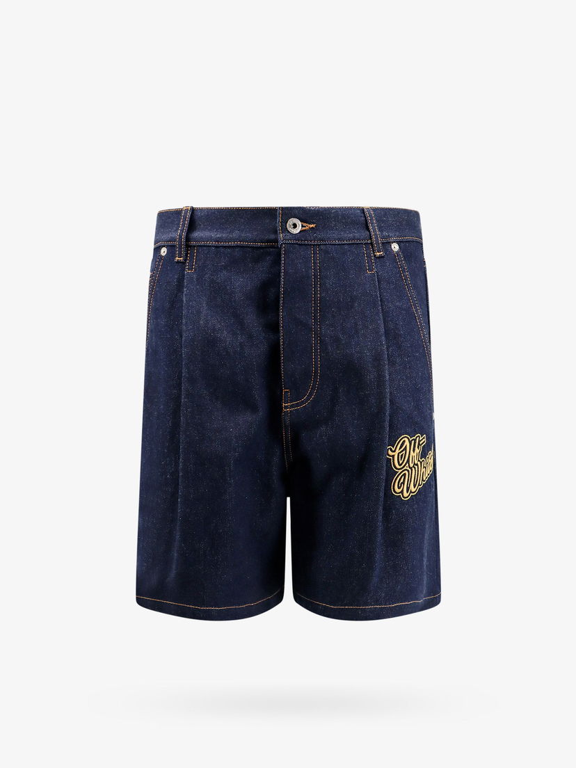 Kratke hlače Off-White BERMUDA SHORTS - OFF WHITE Mornarica | OMYC021S24DEN0024522