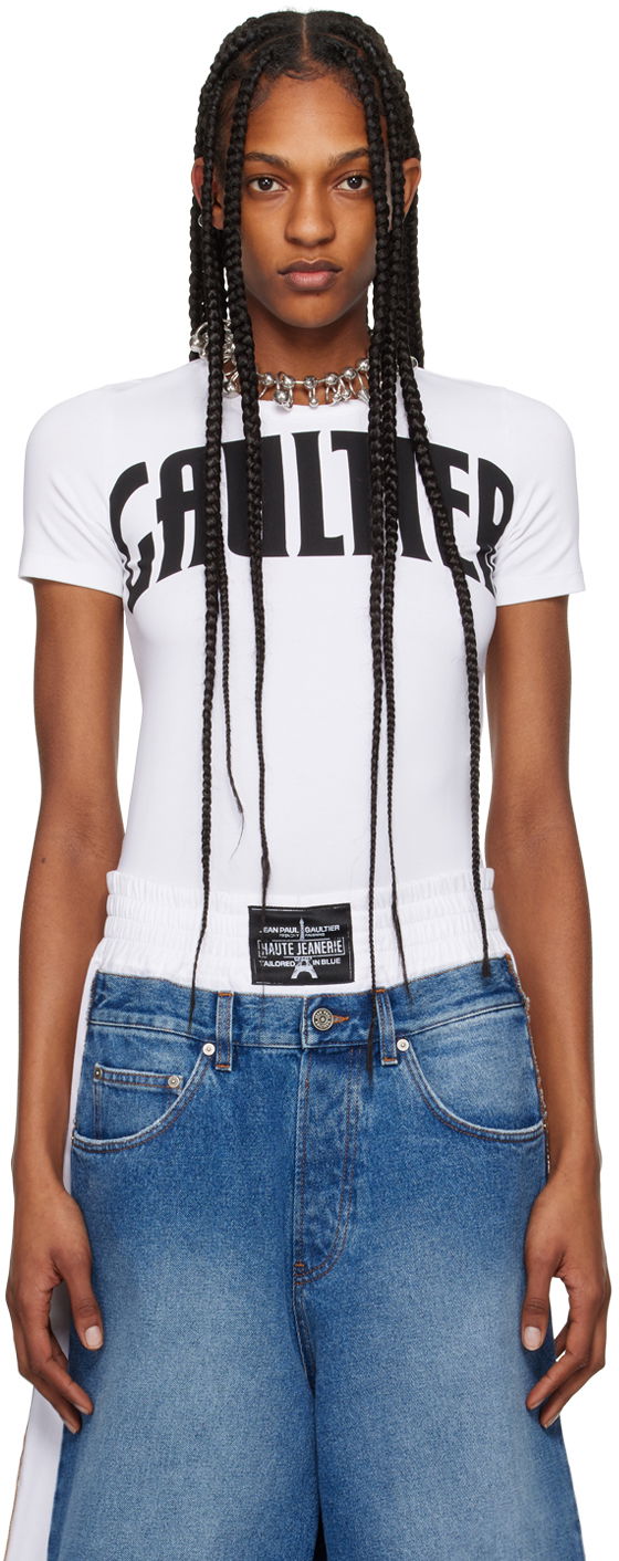 Majica brez rokavov Jean Paul Gaultier Gaultier Women's Graphic Print T-Shirt Bela | 24/25-F-TS071I-J056-0100