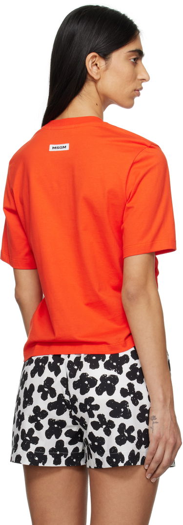 Majica MSGM Gathered T-Shirt Oranžna | 3841MDM114 257002, 2