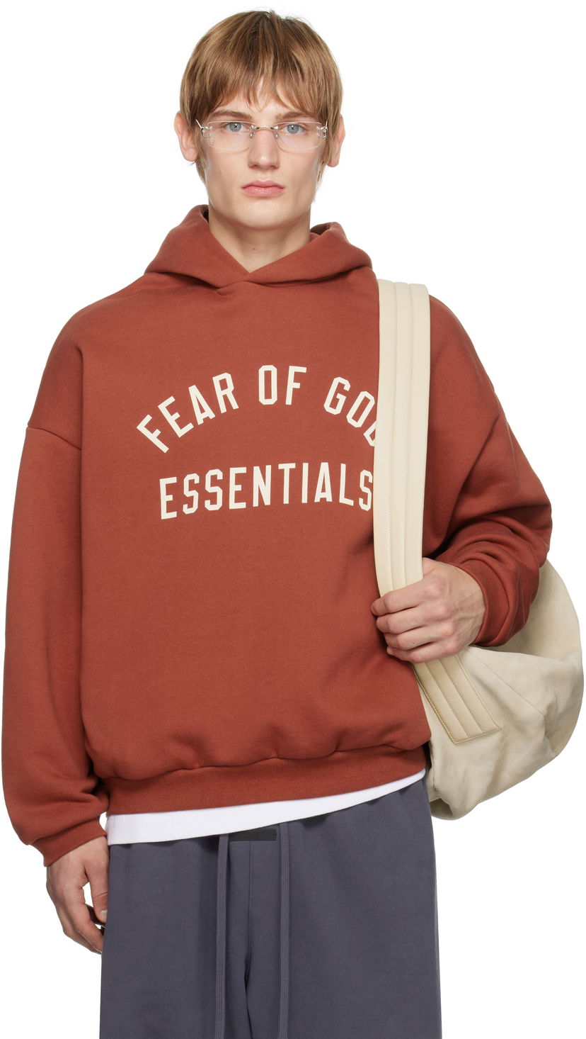 Pulover Fear of God Fear of God ESSENTIALS Fleece Hoodie Rdeča | 192HO246256F