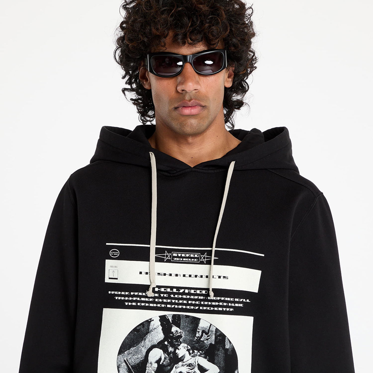 Pulover Rick Owens DRKSHDW Oversized Hoodie Črna | DU01E3262 FEP1P 0911, 1