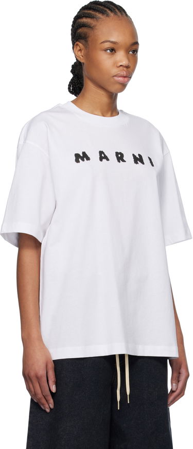 Majica Marni Marni Scribbled Logo T-Shirt Modra | THJET49P13 USCX42, 4