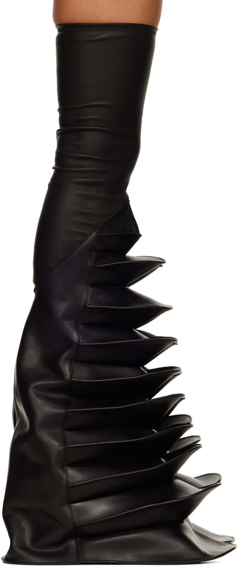 Hlače in kavbojke Rick Owens Rick Owens Porterville Rhino Cargoflares Tall Boots Črna | RO02D3825 LSLGE