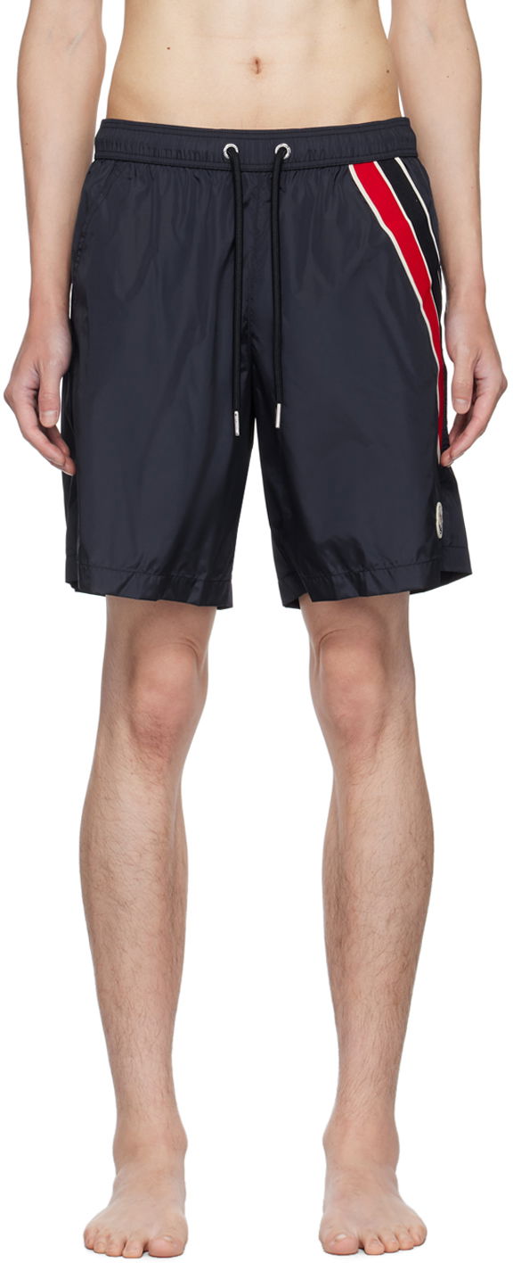 Kopalke Moncler Navy Logo Patch Swim Shorts Mornarica | J20912C0000653326