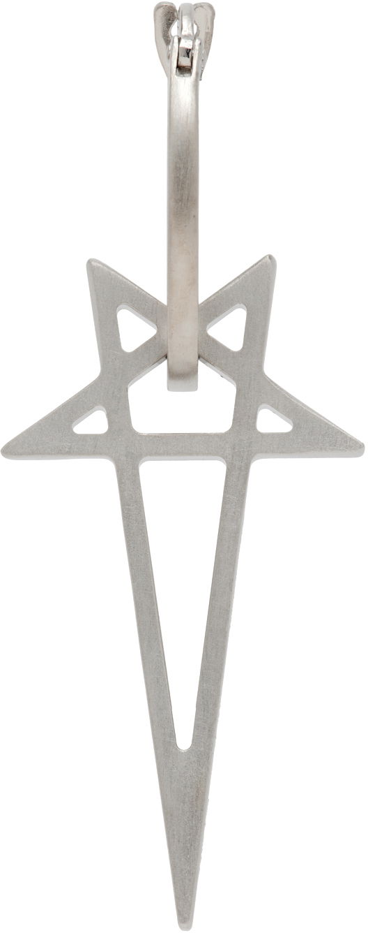 Uhani Rick Owens Silver Porterville Pentagram Single Earring Kovinski | RJ0000067 MMT