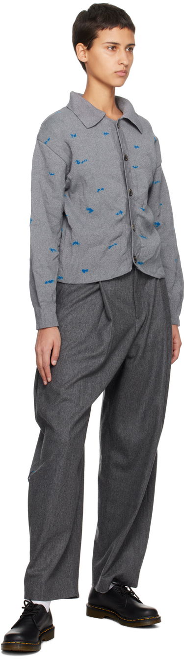 Pleteni pulover ADER ERROR Embroidered Button-Up Cardigan Siva | BMADFWKT0703GR, 3