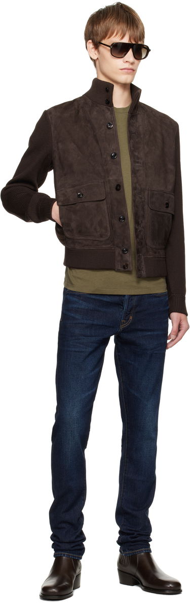 Jakna Tom Ford TOM FORD Suede and Merino Jacket Rjava | KBF001-YMW110, 3