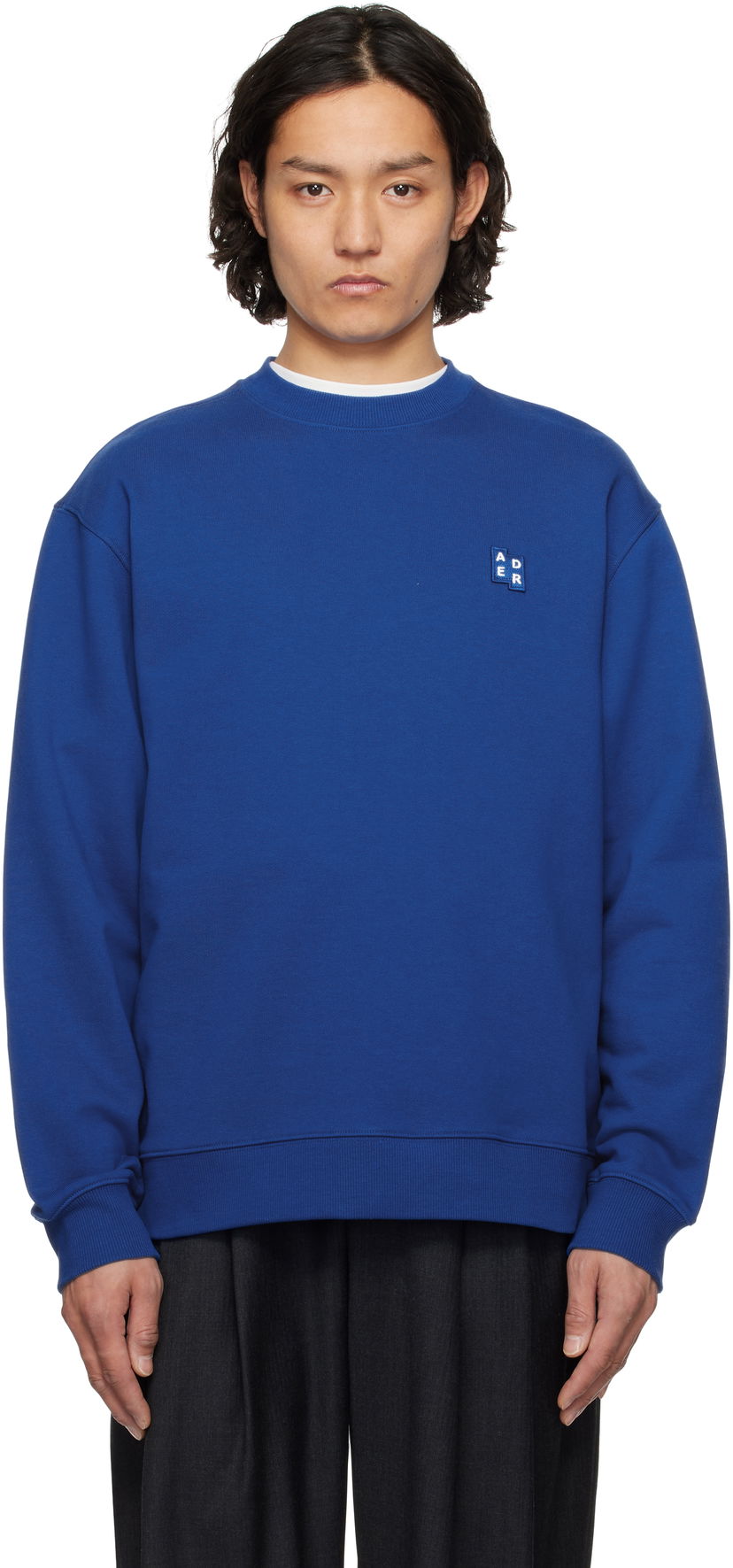 Pleteni pulover ADER ERROR ADER error Sig; TRS Tag 01 Sweatshirt Modra | BO42FYSW0101BL