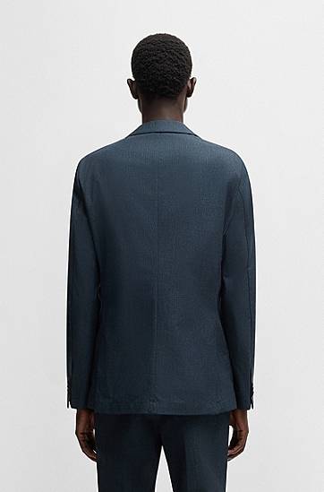 Jakna BOSS Slim-Fit Water-Repellent Packable Suit Jacket Mornarica | 50539492, 1