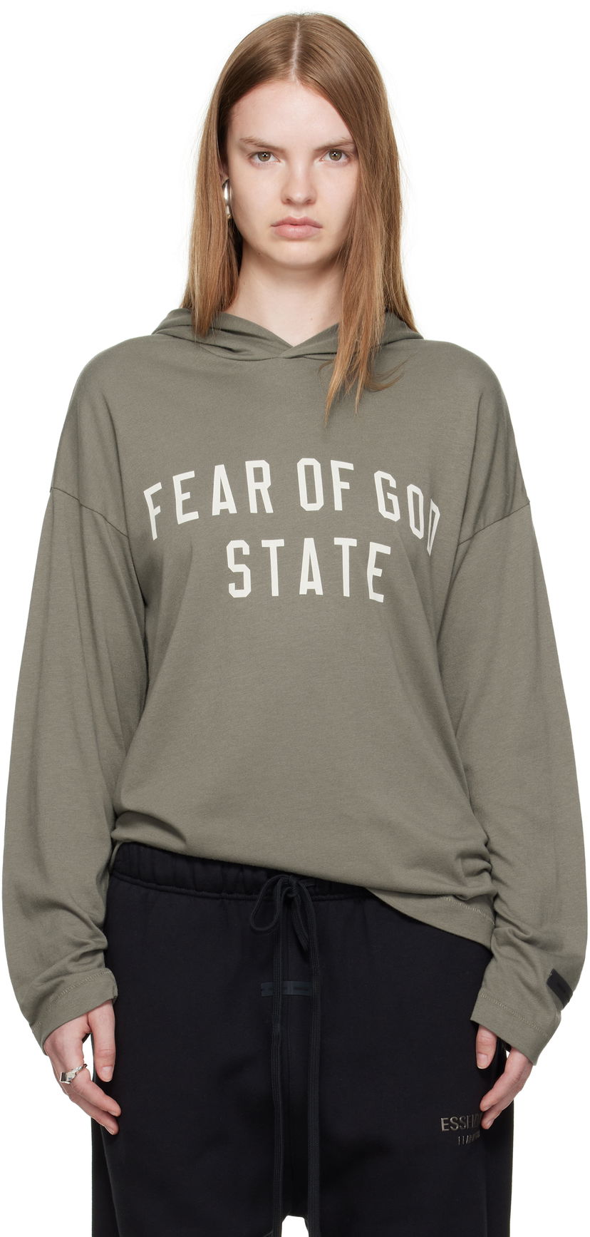 Pulover Fear of God ESSENTIALS State Long Sleeve Hoodie Zelena | 125SP257177FW