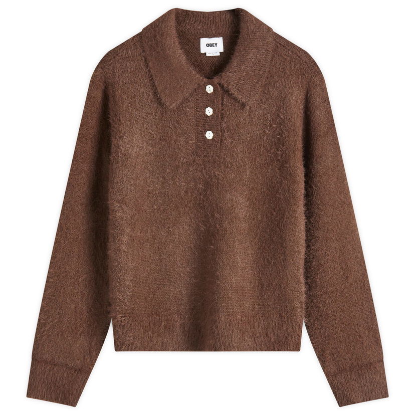 Pleteni pulover OBEY Esme Polo Sweater Rjava | 251000121