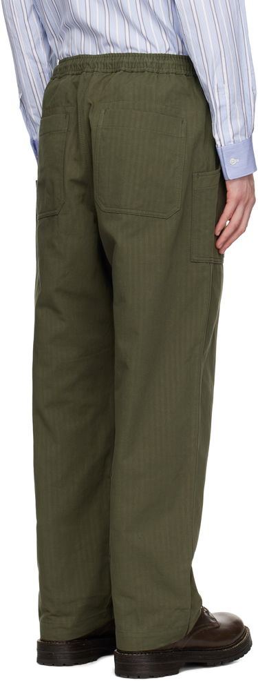Cargo hlače Comme des Garçons Comme des Garçons Homme Linen Herringbone Drawstring Trousers Zelena | HO-P019-051, 2