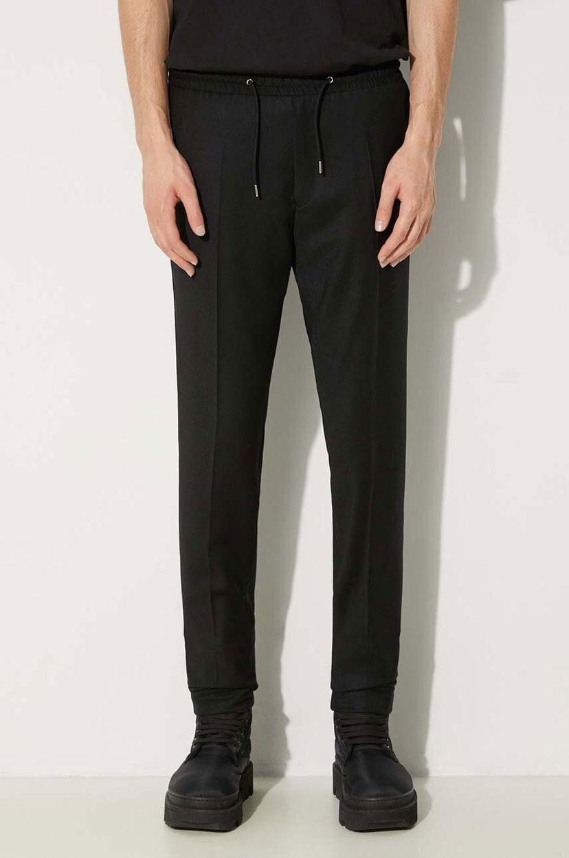 Hlače Paul Smith Paul Smith Wool Blend Tapered-Fit Drawstring Trousers Črna | M1R.921T.N00109