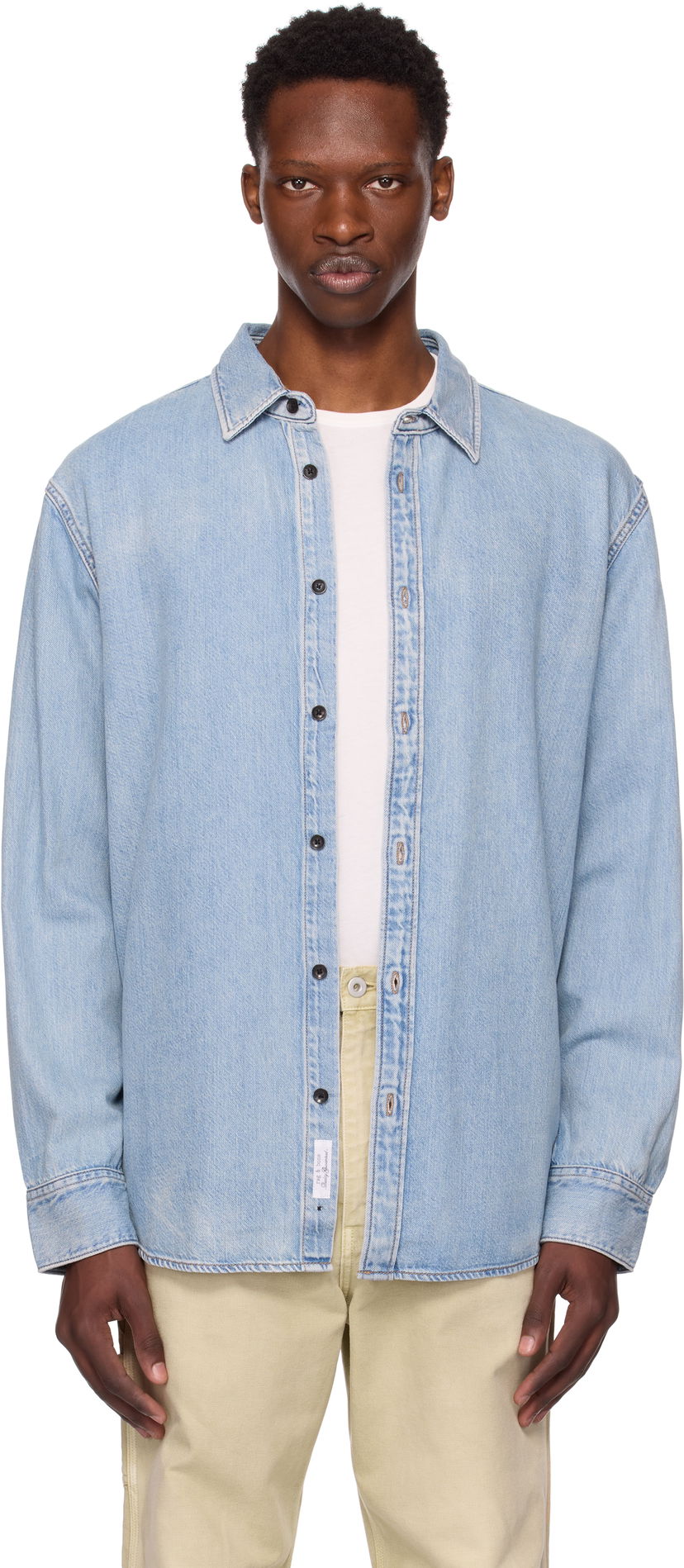 Srajce rag & bone Rag & Bone Finch Denim Shirt Modra | MED25PA016FWSU