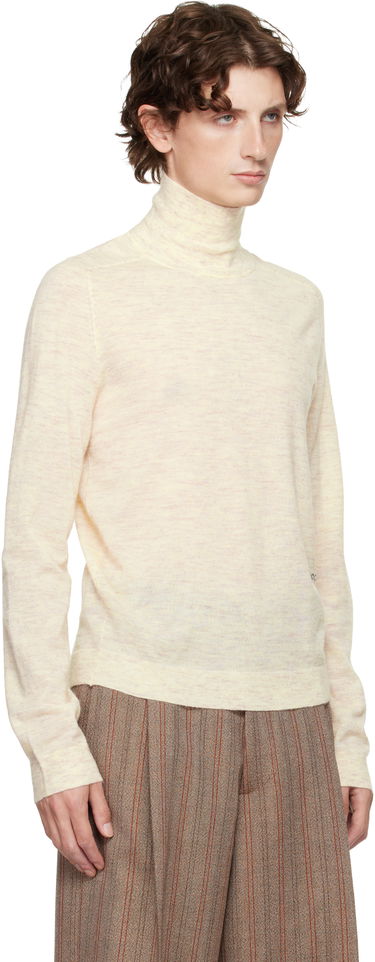 Pleteni pulover JW Anderson JW Anderson Logo Turtleneck Bež | KW1436-YN0444, 1