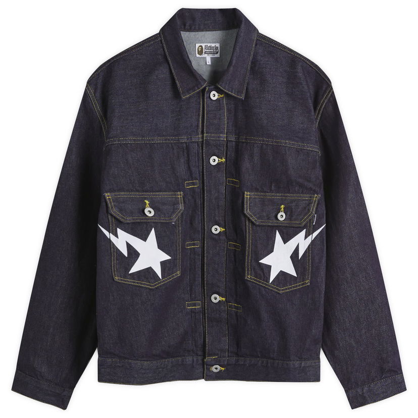 Jakna BAPE A Bathing Ape Sta Denim Type-02 Jacket Črna | 001LJK301002M-IND