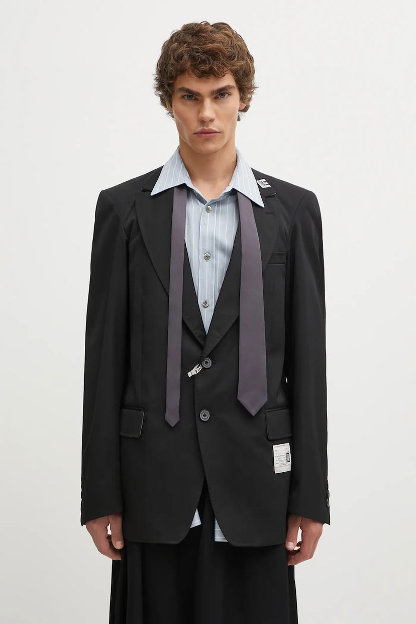 Jakna Maison MIHARA YASUHIRO Maison MIHARA YASUHIRO LAYERED Blazer Črna | A15JK031