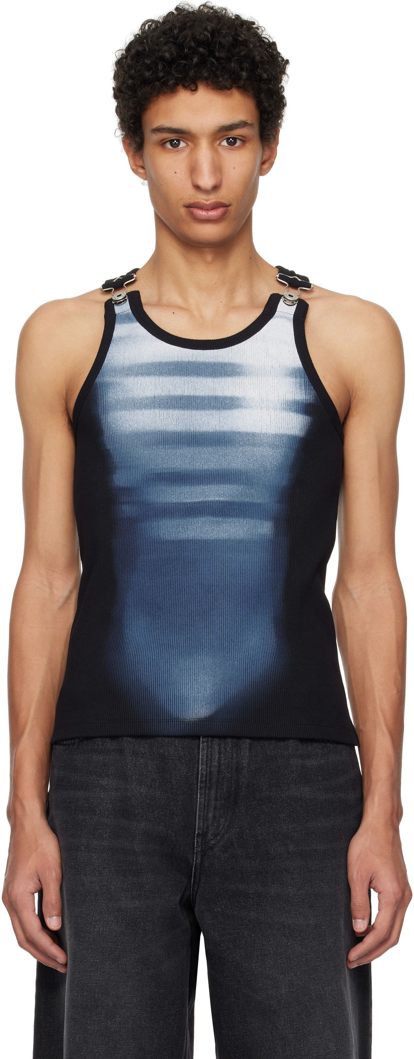 Majica brez rokavov Jean Paul Gaultier Jean Paul Gaultier 'Le Mâle' Gradient Tank Top Črna | 25/33-F-DB051I-J581-0050
