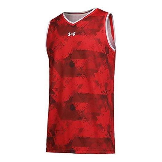 Majica brez rokavov Under Armour Printed Basketball Jersey Rdeča | 21500108-600