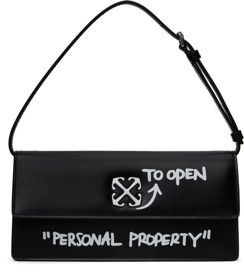Torbica Off-White Off-White Jitney 1.0 Quote Shoulder Bag Črna | OWNN172C99LEA0021001