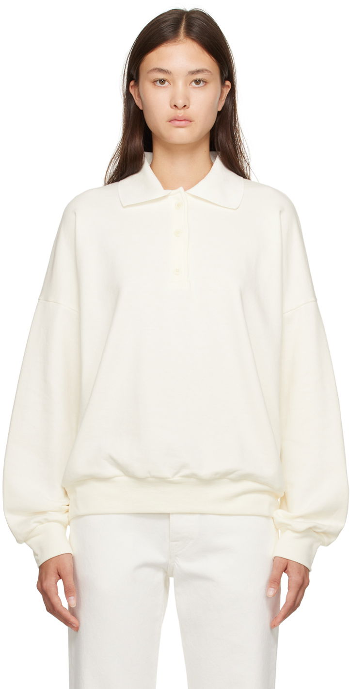 Pulover The Row Corzas Oversized Polo Sweatshirt Bela | 5748-K290