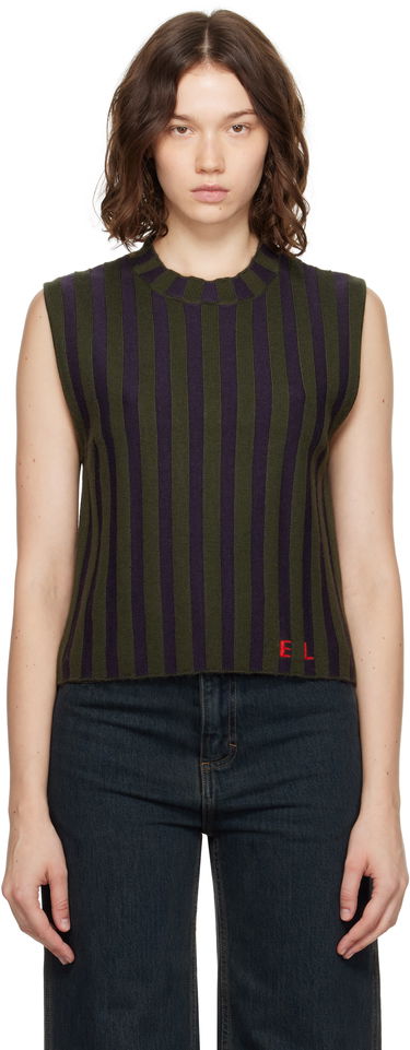 Majica brez rokavov Eckhaus Latta Eckhaus Latta Striped Sleeveless Top Zelena | 8025-EL-PF25-M -, 0