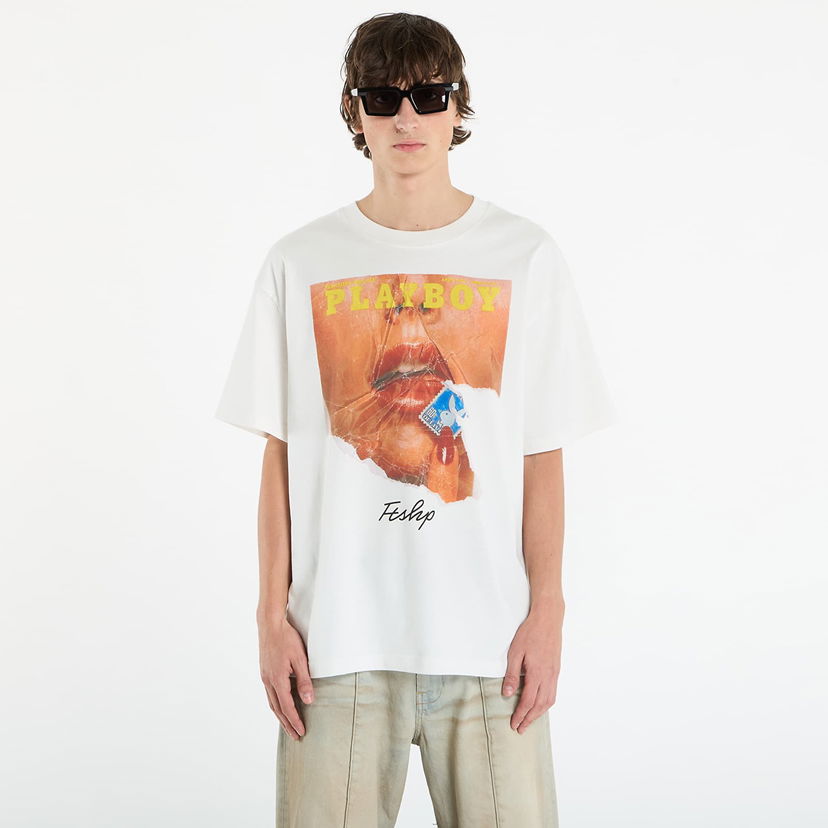 Majica Footshop Playboy x FTSHP Cover Tee 1973/4 UNISEX Off-White Bela | FTSHP_522