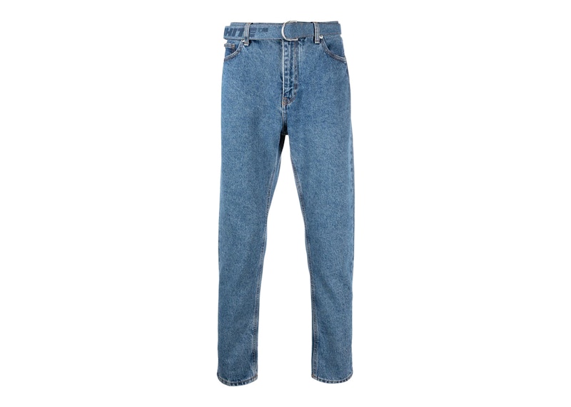 Kavbojke Off-White Belted Denim Jeans Modra | OMYA142C99DEN0024949
