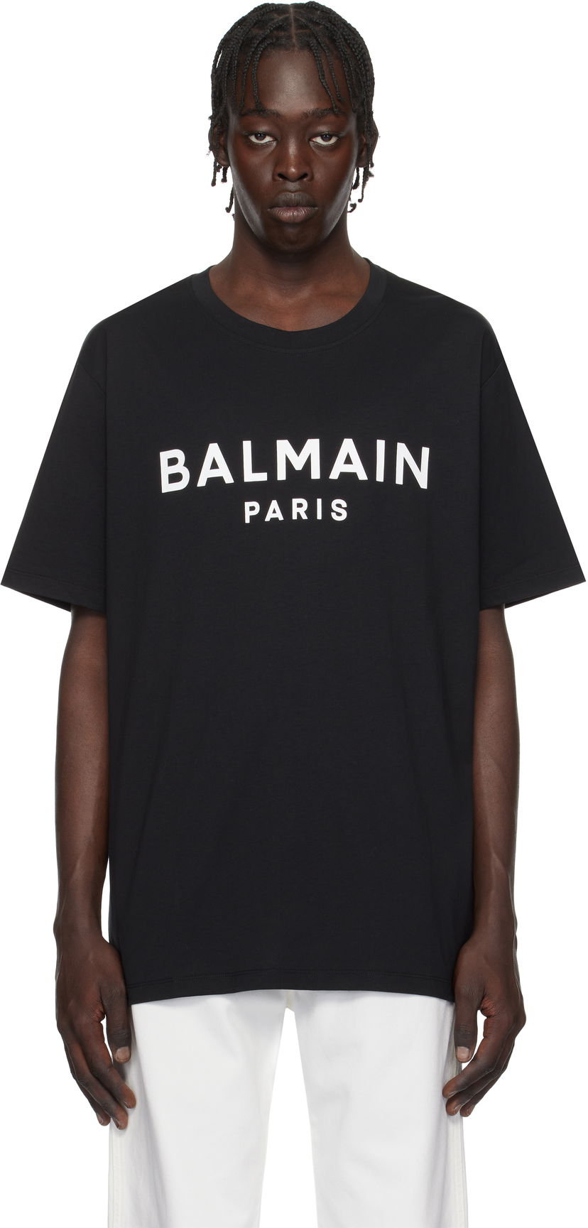 Majica Balmain Print T-Shirt Črna | EH1EG010BB73