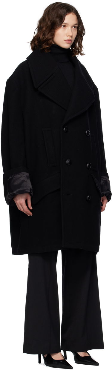 Plašči Maison Margiela MM6 Maison Margiela Wool Felt Double-Breasted Coat Črna | S52AA0195 M35469, 1