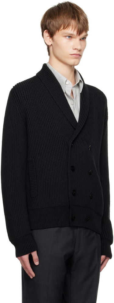 Pleteni pulover Tom Ford TOM FORD Wool Silk Shawl Collar Cardigan Črna | KLL012-YMW094, 1