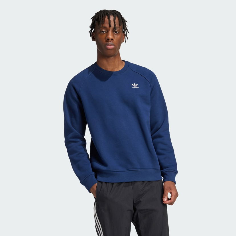 Pulover adidas Performance Trefoil Essentials Crew Sweatshirt Modra | IY4935