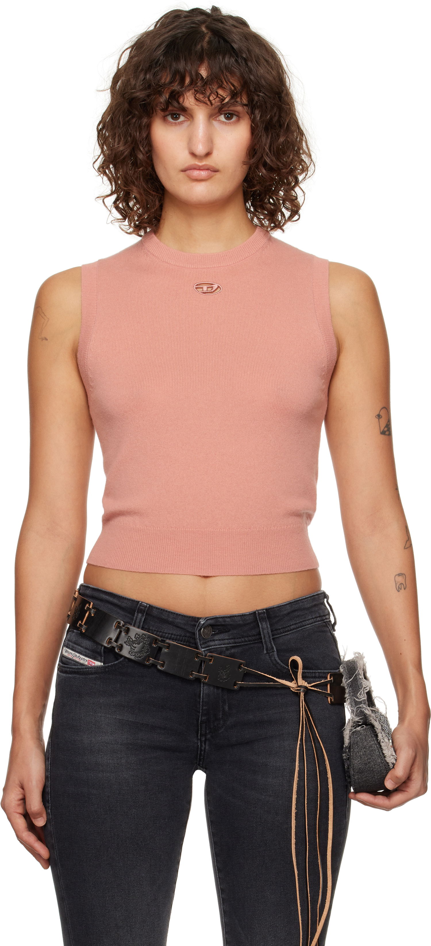 Pleteni pulover Diesel Sleeveless Sweater Roza | A14838 0GEAY, 0