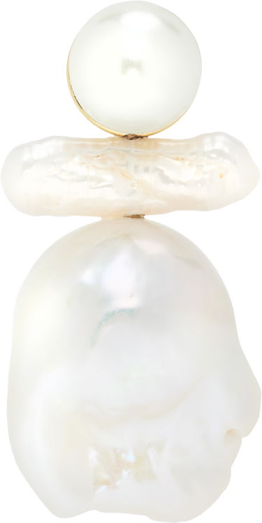 Uhani Simone Rocha Simone Rocha Stacked Baroque Pearl Stud Earring Bela | ERG534-M SINGLE 0913, 0
