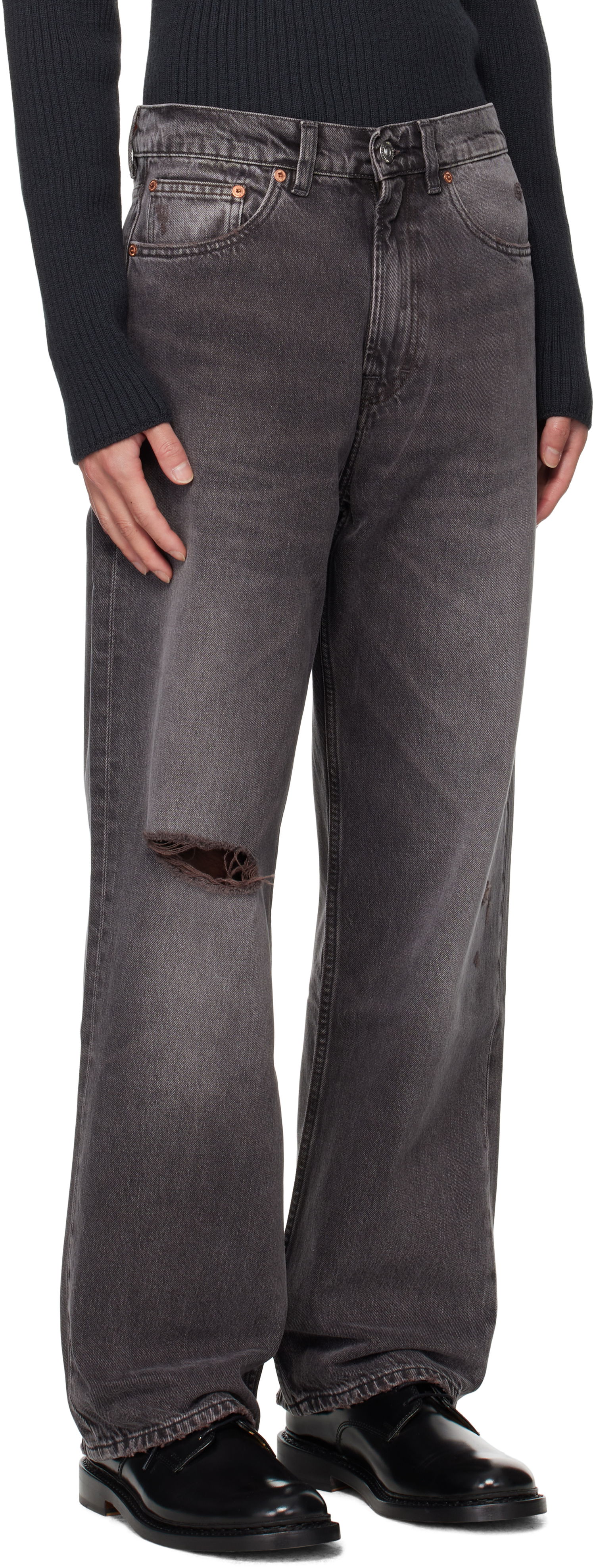 Kavbojke OUR LEGACY Our Legacy Third Cut Distressed Jeans Siva | M4255TH, 1