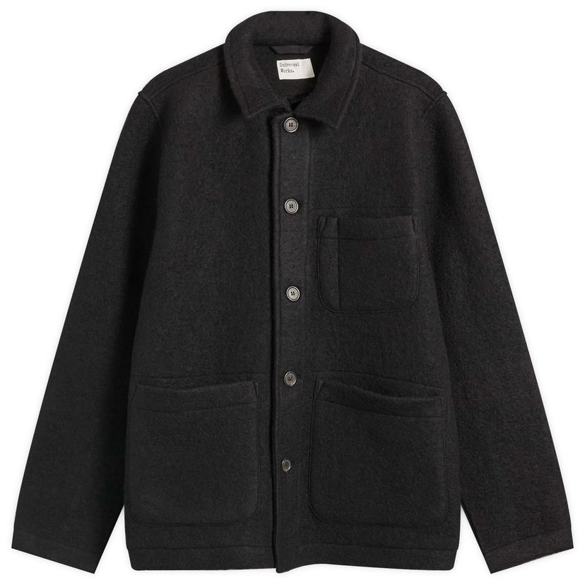 Jakna Universal Works Wool Fleece Field Jacket, Size Small Črna | 00017-BLK